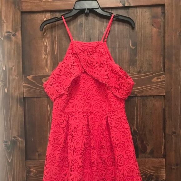 🆕 J.O.A. Pink/Coral Lace Cocktail Dress - Wedding - Picture 4 of 8